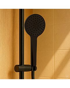 AquaCraft 130 hand shower, matt black | Round shower head 100 mm | Shower head with 2000 spray mode | Shower head with anti-limescale nozzles | Modern design | 9 l/min water saving